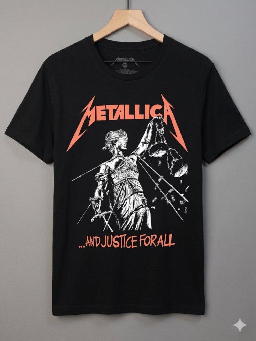 Metallica ...And Justice For All Album Graphic Tee Shirt Black Medium